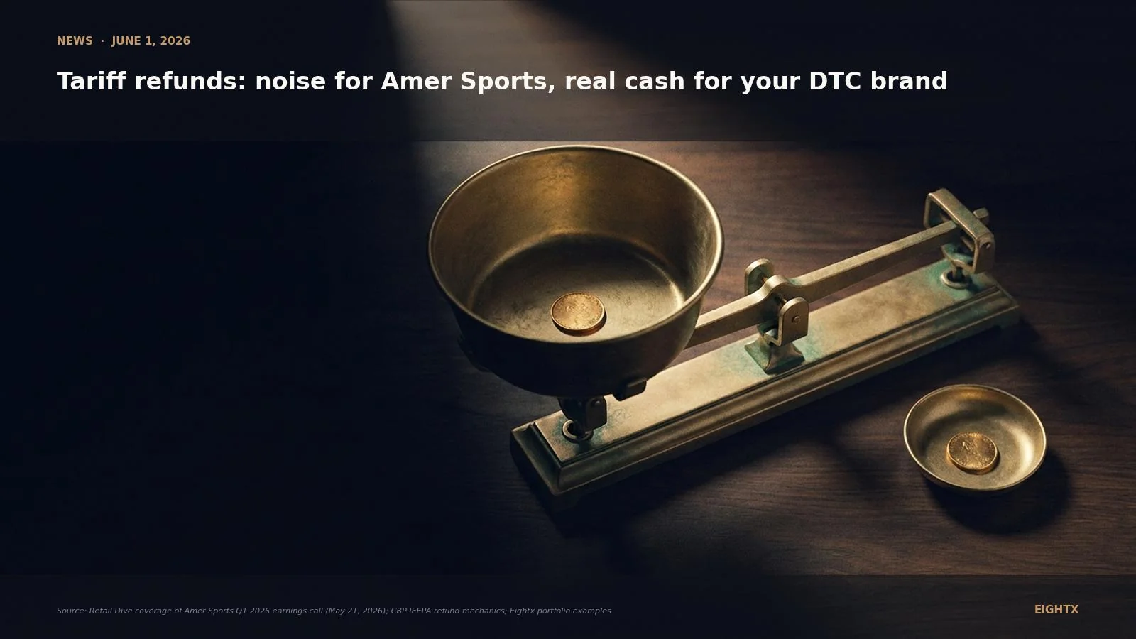 Amer Sports Says Tariff Refunds Aren't Material: Why $200K Is a Real Cash Flow Event for Your DTC Brand
