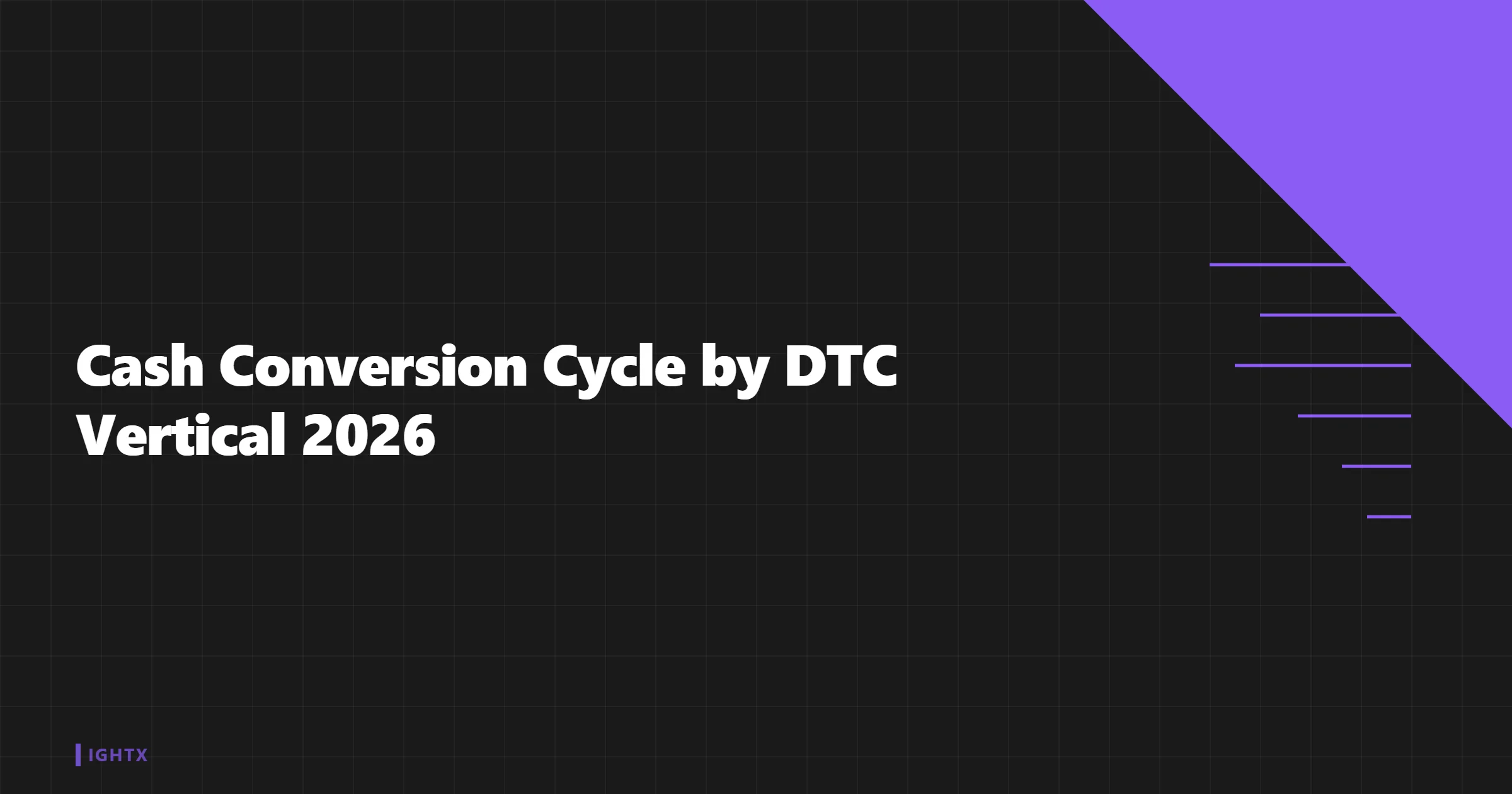Cash conversion cycle by DTC vertical 2026: apparel 162 days vs beauty 146 vs food 121 vs other DTC 56